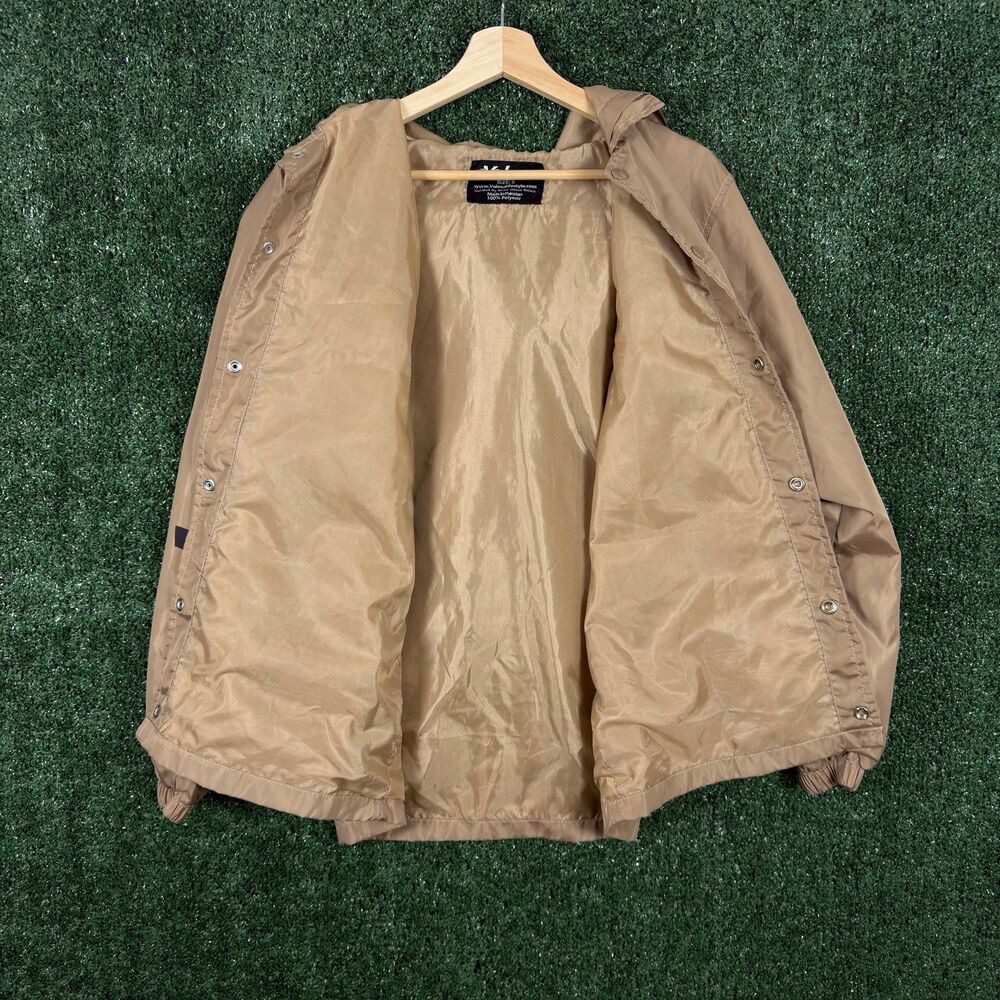 Valeza Men's Hooded Windbreaker Jacket Size S Tan Anime Streetwear Graphic Skate - Picture 11 of 11